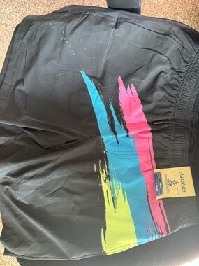 Brand New Chubbies Swim Trunks with Bright Brushstroke Stripe